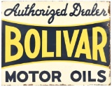 Authorized Dealer Bolivar Motor Oils Metal Flange Sign