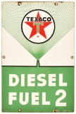 Texaco (White-T) Diesel Fuel 2 (Green) Porcelain Pump Sign