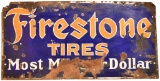 Firestone Tires Most Miles for the Dollars Porcelain Sign