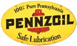 Pennzoil w/Red Bell Safe Lubrication Metal Sign