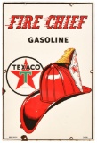 Texaco (white-T) Fire Chief Gasoline Porcelain Pump Sign
