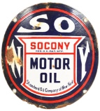 Socony Motor Oil Porcelain Sign