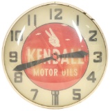 Kendall Motor Oil w/Hand Log Lighted Clock