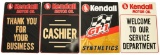 4-Newer Kendall Motor Oil Metal Signs