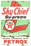 Texaco (white-T) Sky Chief w/Petrox Porcelain Pump Sign
