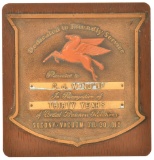 30 Year Mobil Service Plaque