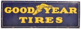 Goodyear Tires w/Winged Foot Logo Porcelain Sign
