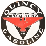 Quincy Gasoline w/Independent Logo Porcelain Sign (TAC)