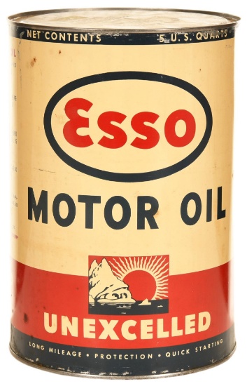 Esso Motor Oil Unexcelled 5 Quart Can