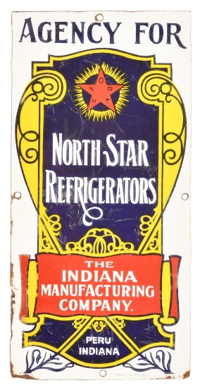 Agency For North Star Refrigerators Porcelain Sign