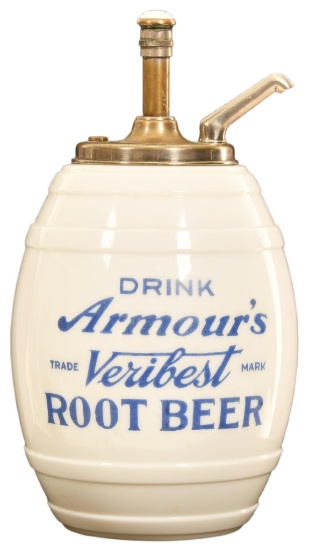 Drink Armour's Veribest Root Beer Milk Glass Syrup Dispenser