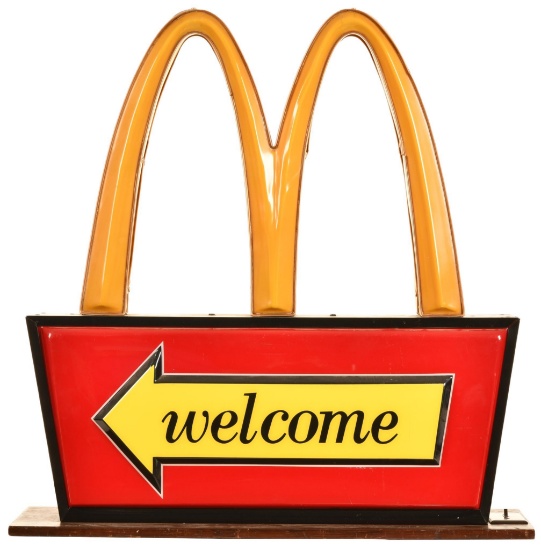(McDonald's) Welcome Arrow Under The Golden Arch's Sign