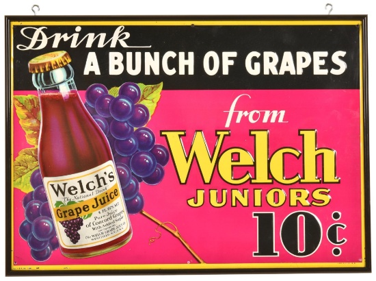 Drink A Bunch of Grapes From Welch Juniors Metal Sign