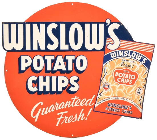 Winslow's Potato Chips with Logo Metal Sign