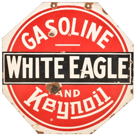 White Eagle Gasoline & Keynoil Porcelain Sign