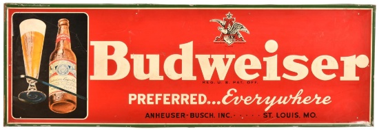 Budweiser w/Logo & Bottle Metal Sign