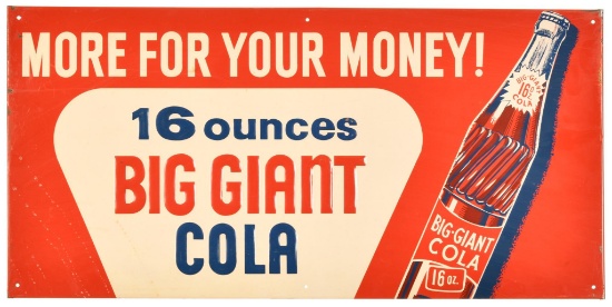 Big Giant Cola W/bottle Metal Sign
