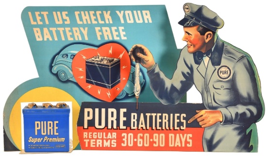 Nos Pure Oil Co. Battery Display With Battery