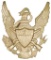 Eagle With Shield Guns & Arrows Hat Badge