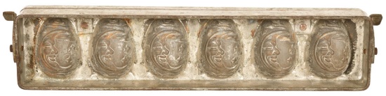 Early Metal Chocolate Egg Mold With Moon & Stars