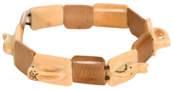 Carved Bone Eskimo Bracelet
