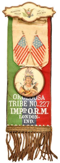 Improved Order Of Redman Celluloid Badge