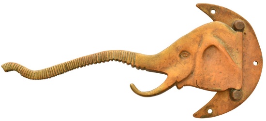 Brass Articulating Elephant Head Hook