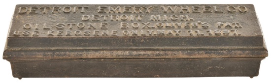 Cast Iron Detroit Emery Wheel Co. Oil Stone Box
