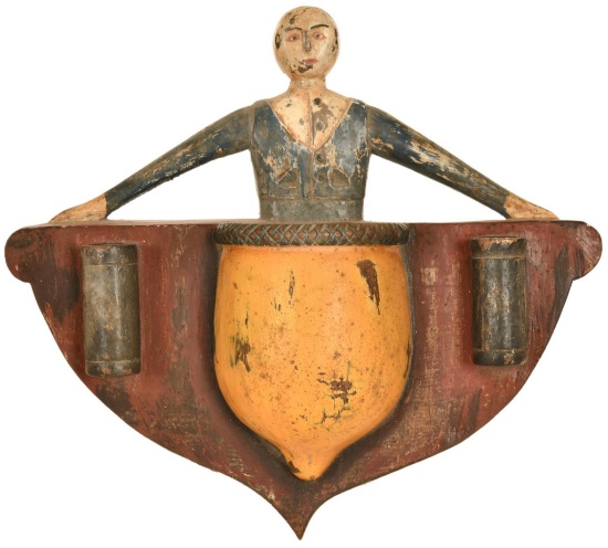 Early Wooden Match Holder