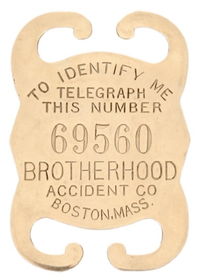Brotherhood Accident Co. Identify Me Badge