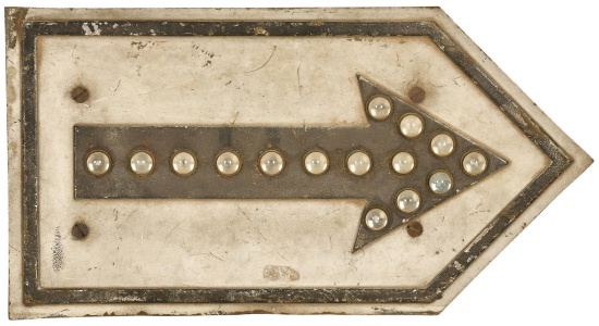 Arrow Sign With Glass Reflectors