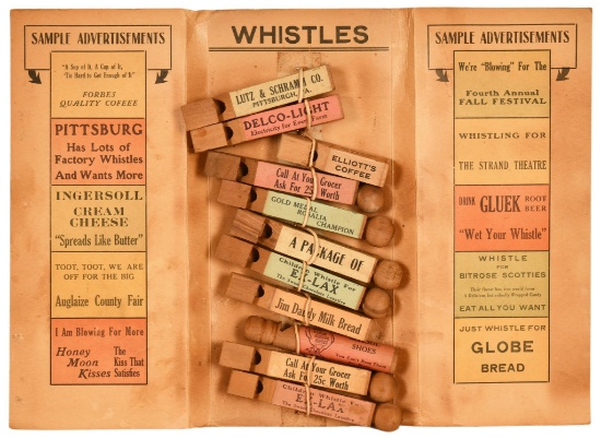 Salesman Sample Whistle Cardboard Display