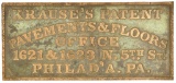 Krause's Patent Pavements & Floors Brass Sign