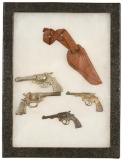 Lot Of 4 Very Small Cast Revolvers