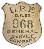 L.P.E. D.A.92 General Service Company Badge