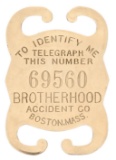 Brotherhood Accident Co. Identify Me Badge