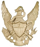 Eagle With Shield Guns & Arrows Hat Badge