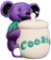 Purple Grateful Dead Bear Holding Jar Cookie Jar