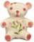 White Teddy Bear With Floral Paint Cookie Jar