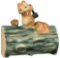 Squirrel on Log Cookie Jar