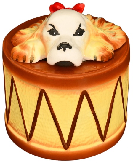 Dog on Drum Cookie Jar