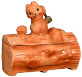 Squirrel on a Log Cookie Jar