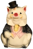 Formal Pig in Black Suit Cookie Jar