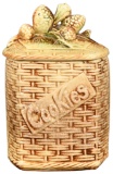 Pinecones on a Basket Cookie Jar