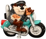 Tasmanian Devil on Motorcycle Cookie Jar