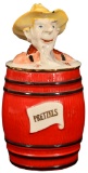 Pretzel Jar with Farmer Head