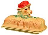 Cow in Bonnet Butter Container