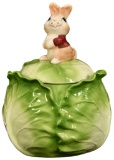 PoppyTrail Rabbit on Lettuce Cookie Jar