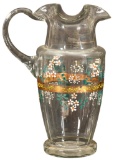 Tall Clear Glass Pitcher With Flowers