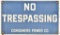 Consumers Power Co. No Trespassing Sign